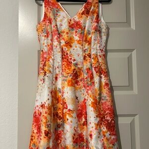 Abstract Floral Print Dress
